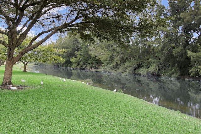 view of yard featuring a water view