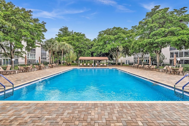 view of pool featuring a patio area