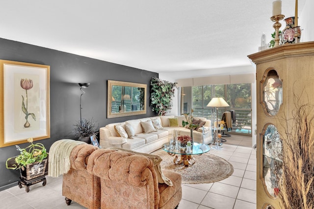 view of tiled living room