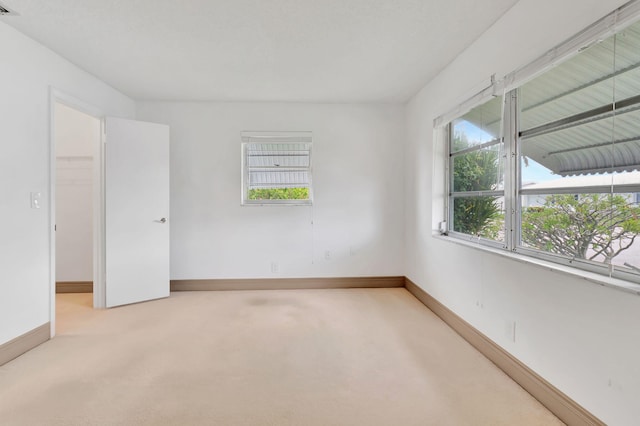 carpeted spare room featuring a wealth of natural light