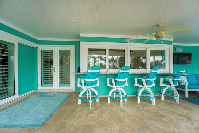 view of patio / terrace featuring ceiling fan