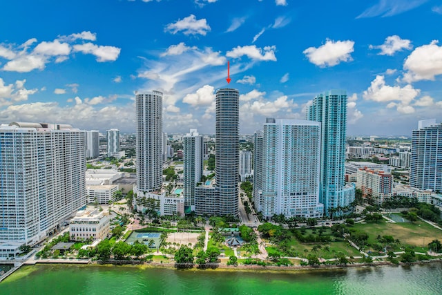 property's view of city with a water view