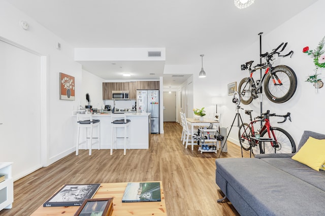 interior space featuring light hardwood / wood-style flooring