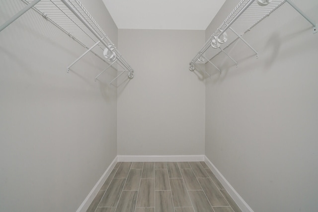 spacious closet featuring hardwood / wood-style flooring