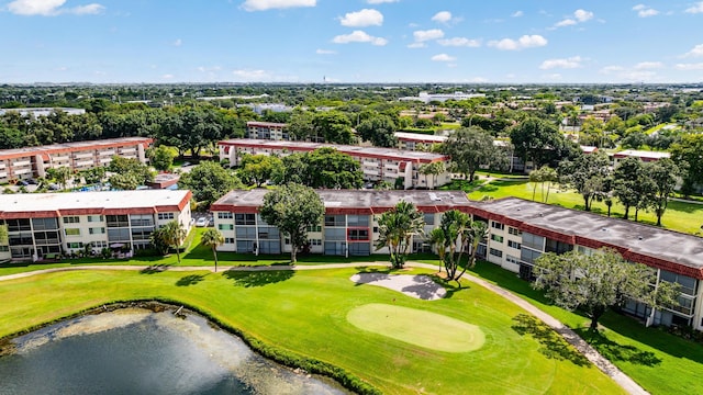 aerial view with view of golf course