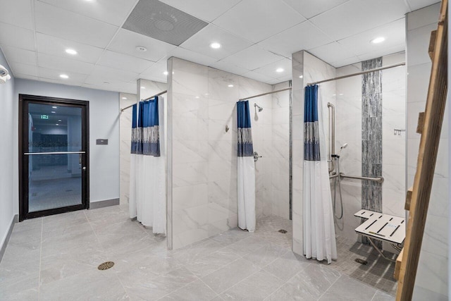 bathroom featuring walk in shower