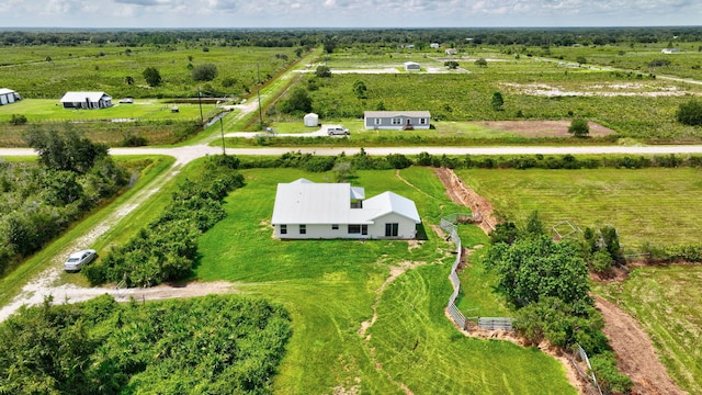 aerial view with a rural view