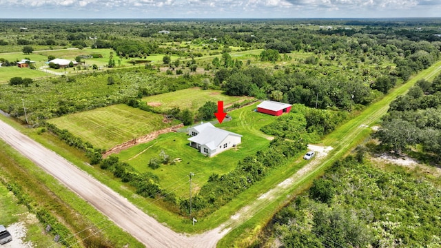 aerial view with a rural view