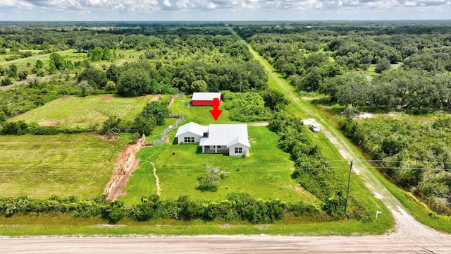 aerial view with a rural view