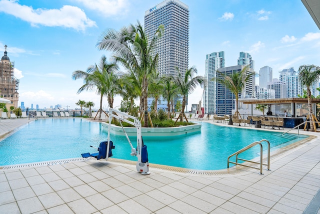 view of pool with a patio