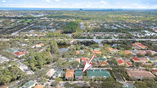 aerial view with a residential view