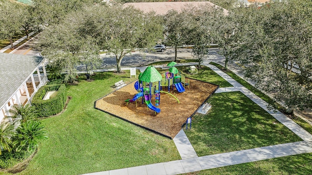 communal playground with a yard