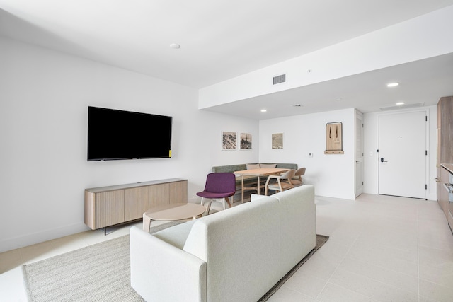 view of tiled living room