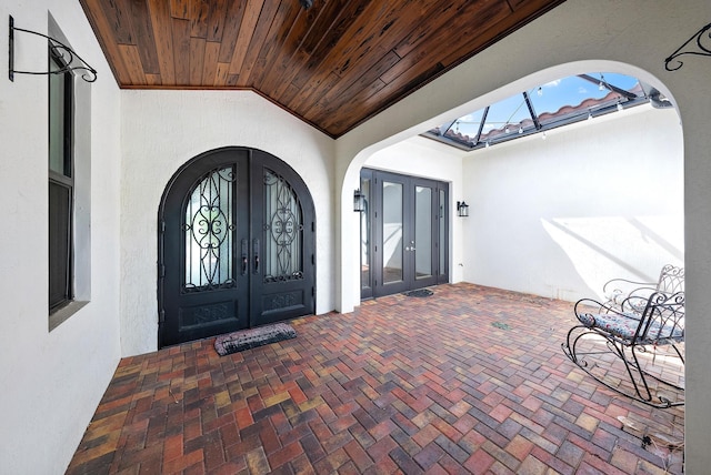 doorway to property with french doors