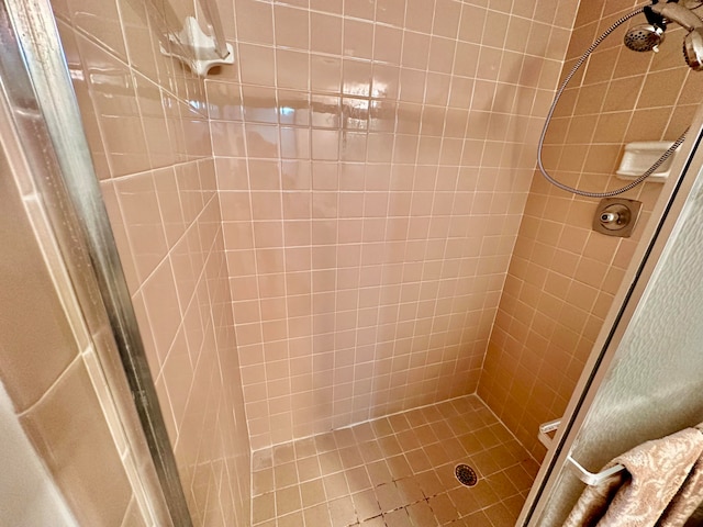 bathroom featuring a tile shower