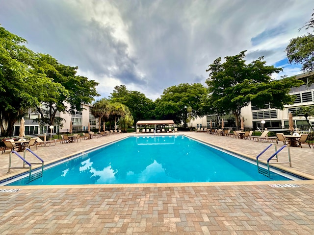 view of pool featuring a patio area