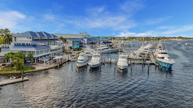 exterior space with a boat dock