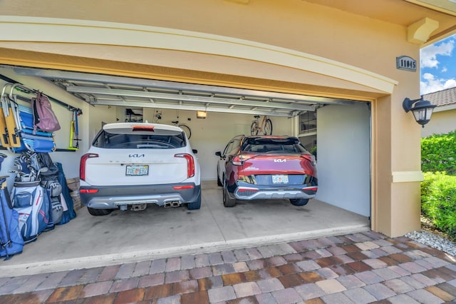 view of garage