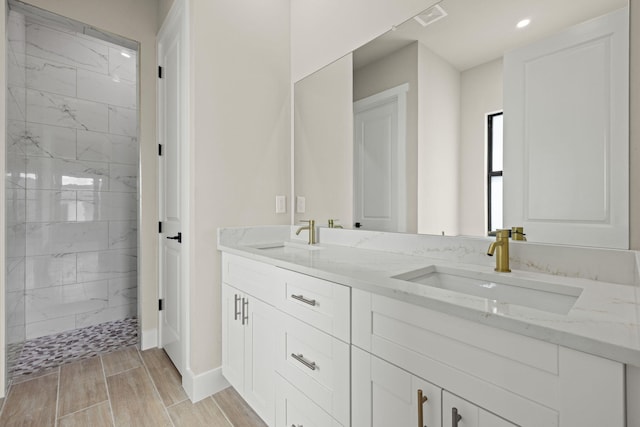 bathroom with double vanity