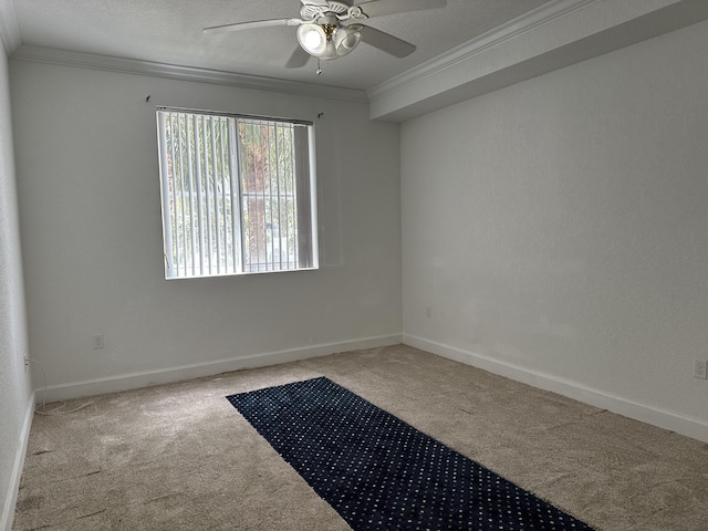 1660 Renaissance Commons Blvd Unit 2218, Boynton Beach, FL 33426 - unfurnished room with baseboards, ornamental molding, ceiling fan, and carpet flooring