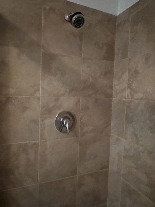 room details featuring a tile shower