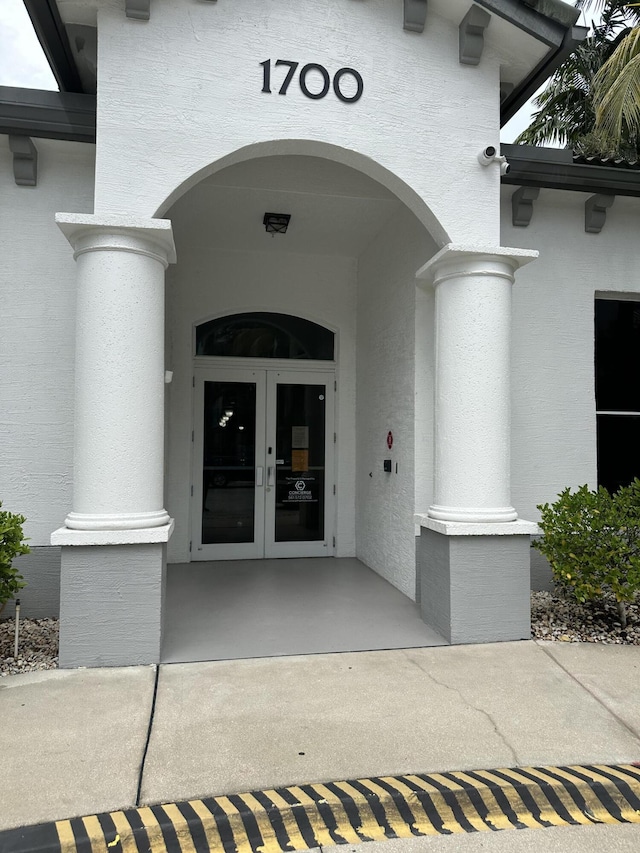 entrance to property with french doors