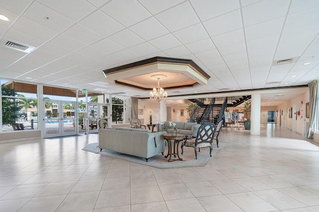 lobby featuring visible vents and stairway