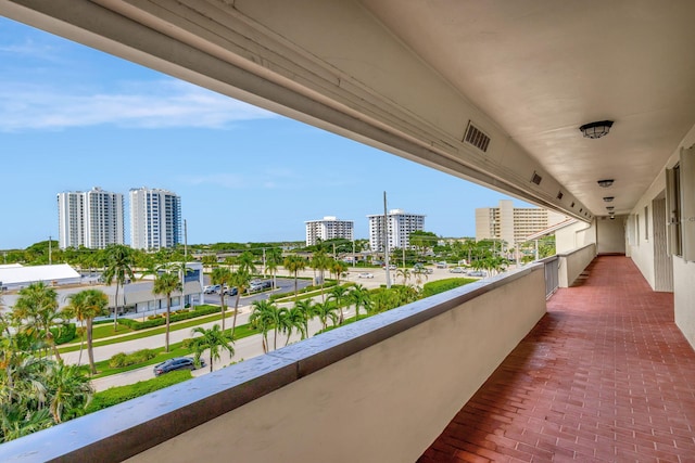 balcony featuring a city view