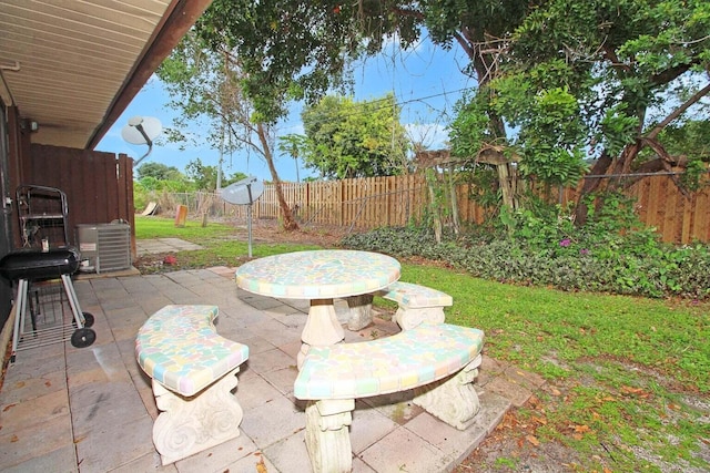 view of patio with central air condition unit