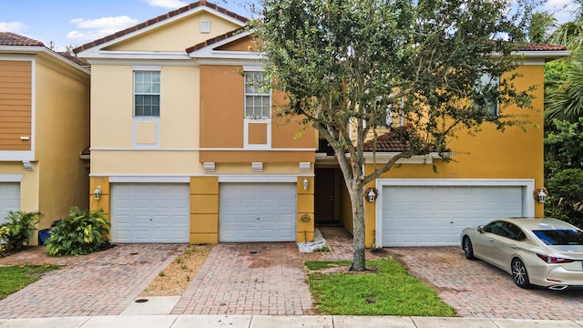 view of property with a garage