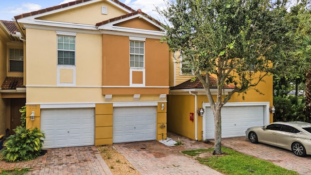 view of property featuring a garage