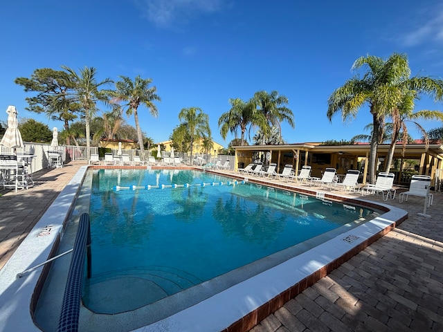 view of pool with a patio area