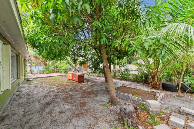 view of yard featuring a patio area and a fenced backyard