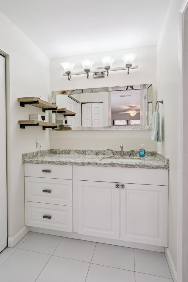 bathroom featuring vanity and tile patterned floors