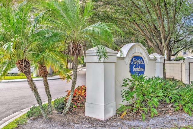 view of community sign