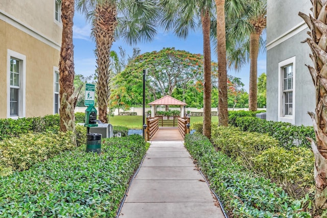 view of community featuring a gazebo