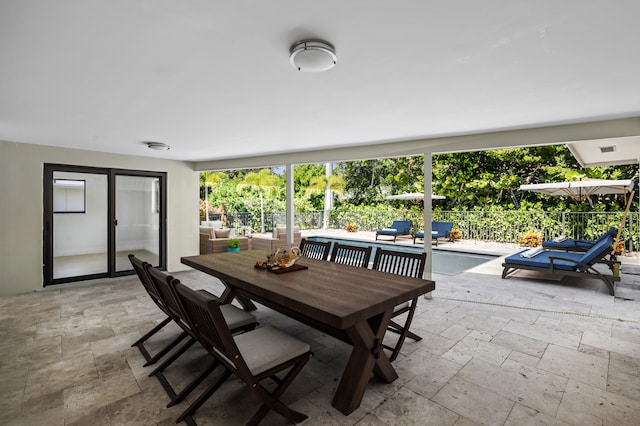 view of patio / terrace featuring an outdoor living space