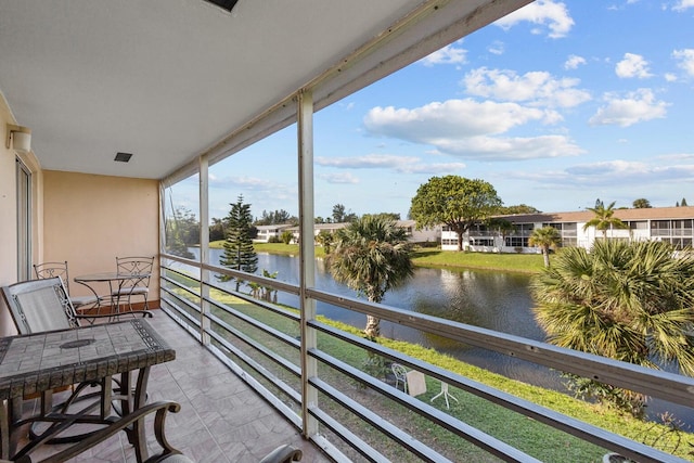 balcony with a water view