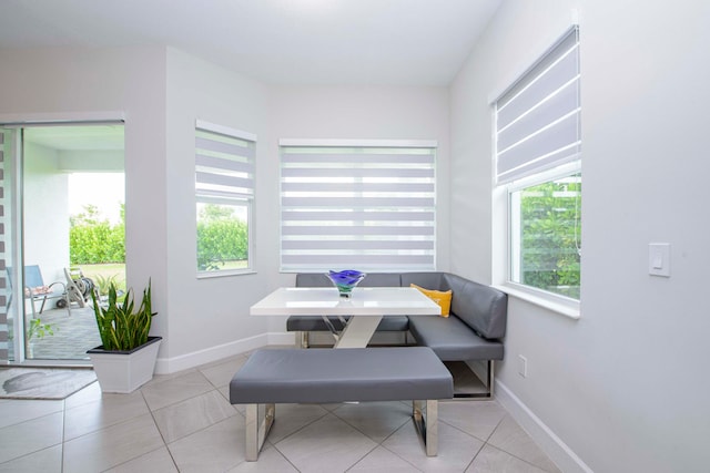 view of tiled dining room