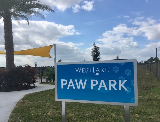 view of community sign