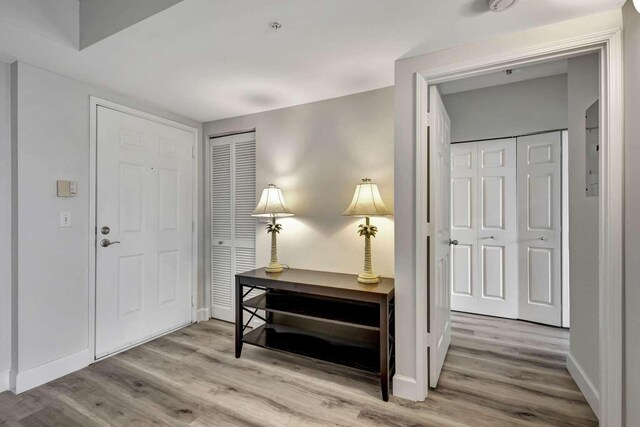 interior space featuring wood-type flooring