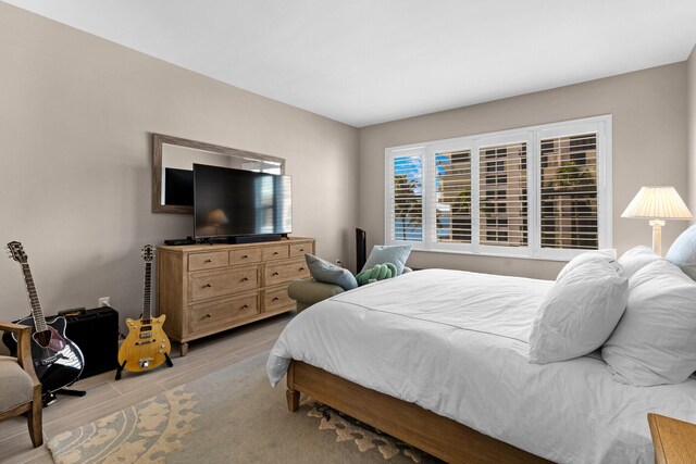 bedroom featuring light hardwood / wood-style flooring