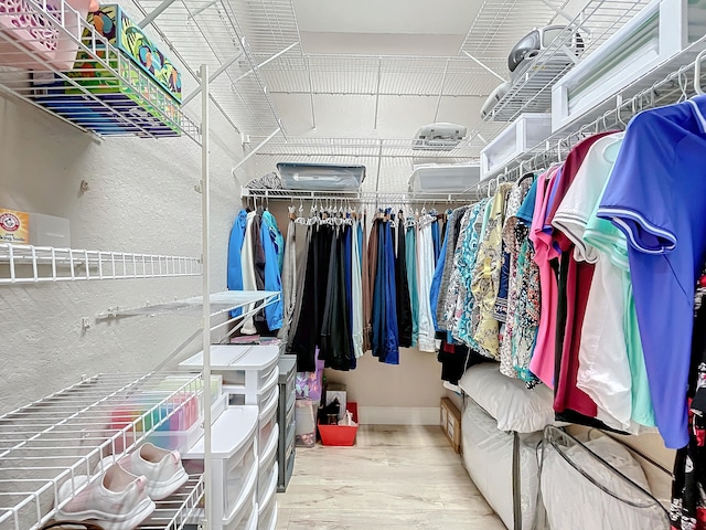 walk in closet featuring hardwood / wood-style flooring