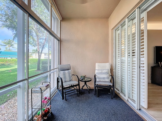 sunroom with plenty of natural light