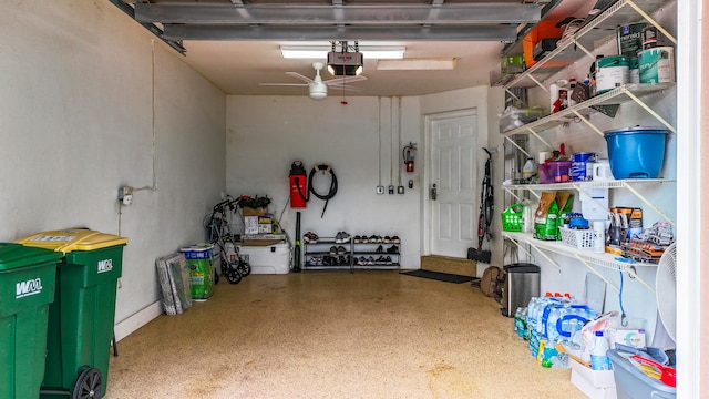 garage featuring a garage door opener