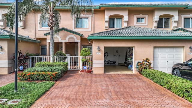 view of property with a garage