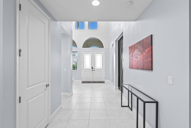 view of tiled entrance foyer