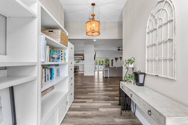 hallway featuring dark hardwood / wood-style floors