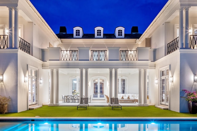 exterior space featuring french doors