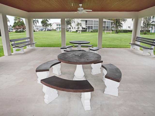 view of patio / terrace with ceiling fan